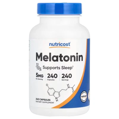 Melatonin 5 mg, 240 tablets, Nutricost, ENVÍO 48/72 H - Image 1 of 2