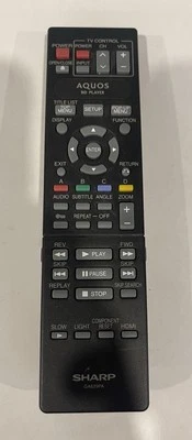 Sharp AQUOS BD Player Remote Control Original OEM Replacement GA629PA Blu-ray - Imagem 1 de 3