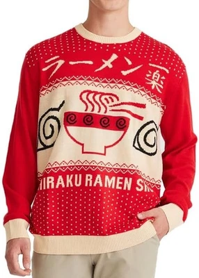 Naruto Shippuden Mens Ichiraku Ramen Shop Bowl Anime Sweater NWT S-2XL - Image 1 of 4