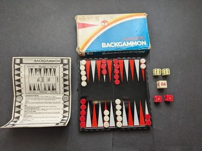 Vintage Magnetic Travel Backgammon - Complete - Made in Hong Kong - Image 1 of 4