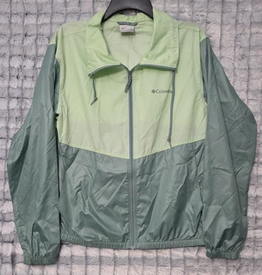 Columbia Lightweight Green Windbreaker Women's Medium Full Zip Track Jacket - Image 1 of 3