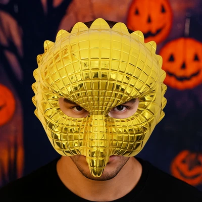 Golden Full Face Mask Elastic Rope Masquerade Props Halloween Masks  Men - Image 1 of 4