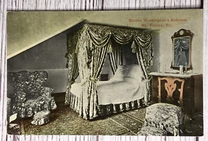 Mt. Vernon Virginia, Martha Washingtons Schlafzimmer, Vintage Postkarte - Bild 1 von 2