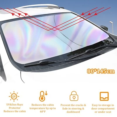 For Hyundai 57*31.5in Car Front Windshield Sun Shade Shield Visor UV Heat Block Foto 1 de 4