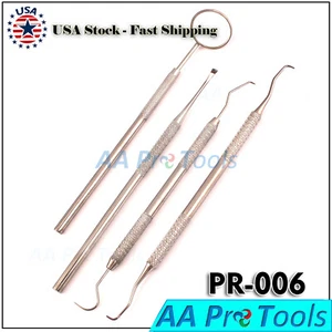 4 Stück/Set Dental Zahnschaber Spiegel Scaler Set Zahnstein Zahnstein Plaque PR-006 - Bild 1 von 2