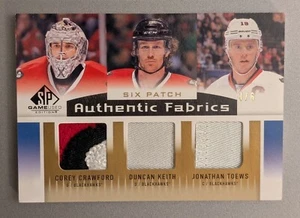 2013-14 Upper Deck SP Game Used Authentic Fabrics Patches Six 6 with COA 3/6 - Picture 1 of 6
