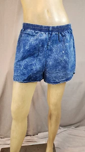American Apparel Elastic Wst Blue Stone Wsh Casual Retro Shorts USA Womens LARGE - Picture 1 of 5