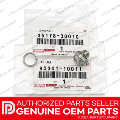 GENUINE Toyota Lexus OEM Transmission Drain Plug 90341-10011 Gasket 35178-30010 - Image 1 of 3