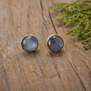 Natural Labradorite Gemstone 925 Sterling Silver Beautiful Cufflinks For Men's - Picture 1 of 4