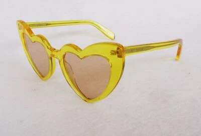 SAINT LAURENT Woman Sunglasses SL 181 LOULOU 022 HEART Yellow/Light Brown ITALY - Image 1 of 4