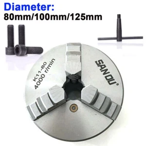 3 jaw chuck ø80mm/100mm/125mm precision three jaw chuck lathe chuck DHL - Picture 1 of 12