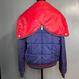 Abrigo de esquí vintage años 70 Envoy The Now chaqueta para mujer retro acolchado púrpura azul rojo S - Imagen 1 de 13
