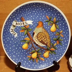 JCPenney NOEL 1972 Sammelteller, 8 1/8", Rebhuhn im Birnbaum, top - Bild 1 von 7