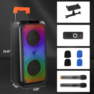 Wireless Portable Bluetooth Karaoke Speaker with for Outdoor Home Party 8in 40W - Picture 1 of 6