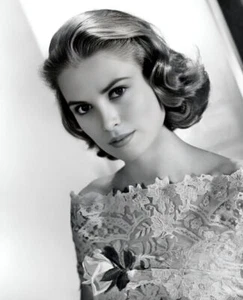 Grace Kelly Princesa Actriz Encaje Retrato Fotografía Impresión Artística B&W - Imagen 1 de 2