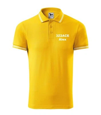 SQ1K Amateurfunkzeichen und Name POLO Shirt verziert mit Stickerei Gelb