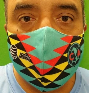 Club America Copri Bocca e Naso Regolabile Maschera Viso Doppio Strato Protezione - Foto 1 di 4