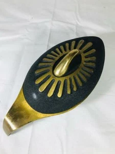 Brass Black Matt Oval Bowl W/Lid 8 x 3 1/2 x 1 1/2 Free Shipping - Picture 1 of 4