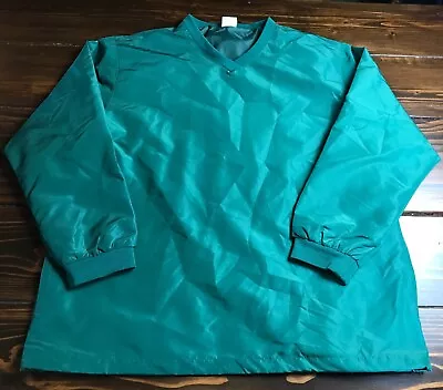 HPI Jacket Mens Size Large Green Pullover Windbreaker Pockets Long Sleeve V Neck - Image 1 of 4