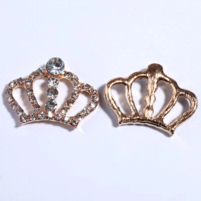 15PCS 24*32MM Vintage Fashion Crown Shape Rhinestone Buttons For Clothing Shoes  - Image 1 of 3