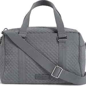 NWT Vera Bradley Iconic 100 Handbag crossbody in Microfiber Charcoal Gray R$110