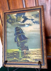 Gordon Grant Old Ironsides Frigate Ship Repro Original Oil Painting Dorothy Barr - Picture 1 of 13