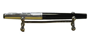 "Geha" 709 Black&CT German c.1979's "M" nib Piston filler Fountain pen w/box - Imagen 1 de 16