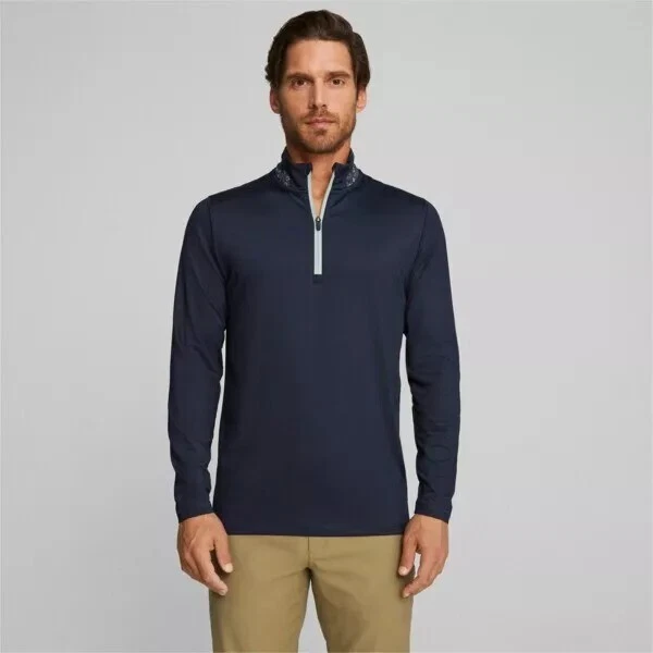 MEN'S PUMA x LIBERTY GOLF 1/4 ZIP PULLOVER NAVY GREEN SIZE 2XL 621640-02