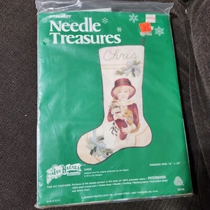Needle Treasures Stocking Kit Chris Jan Hagara 00838 Stitchery Sealed - Picture 1 of 6