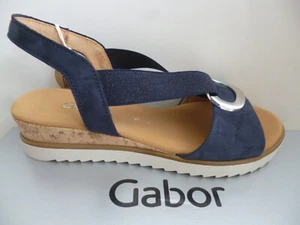Gabor Women's Sandal Sandals Shoes Leather Blue 4275336 - Picture 1 of 7