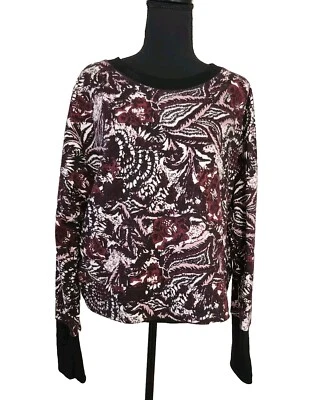 NWT Joie XL Caleigh Marbled Abstract Floral Fractal Cropped Sweatshirt Top  - Imagem 1 de 4