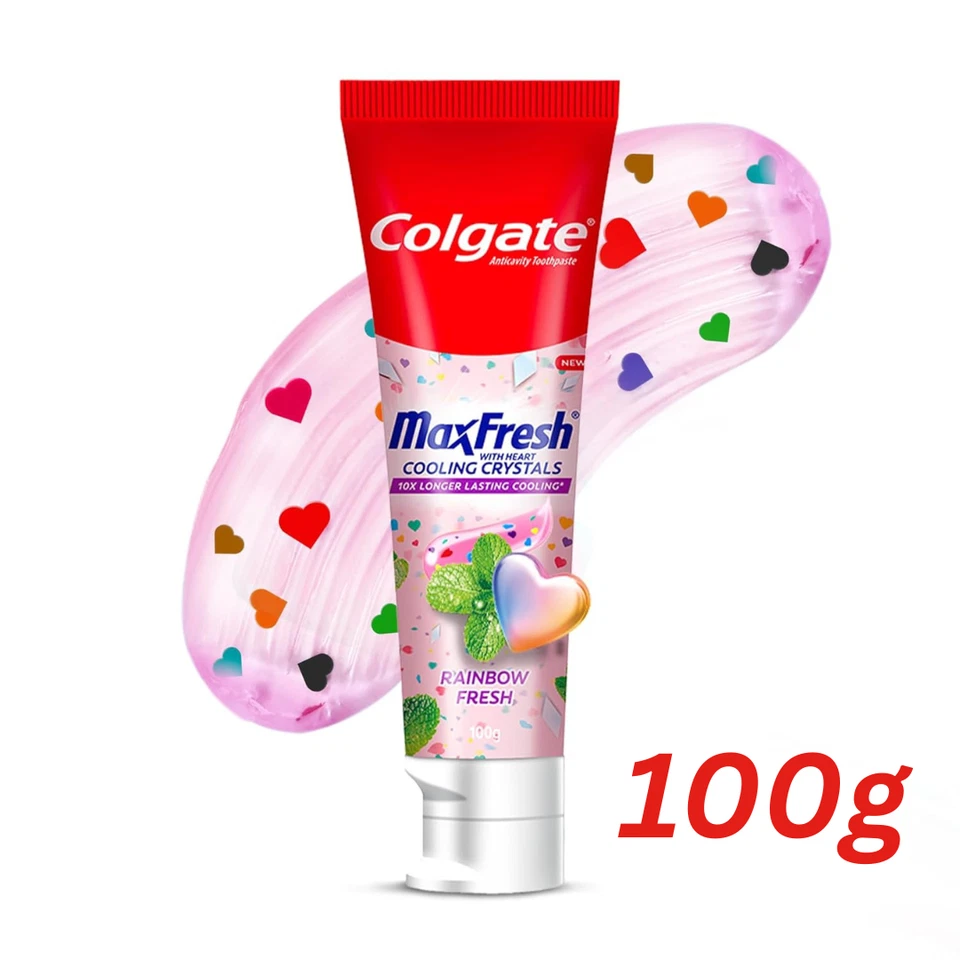 Colgate MaxFresh Rainbow Fresh Gel Toothpaste with Heart Shaped Cooling Crystal - Image 1 of 4