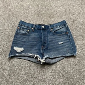 Levis Shorts Adult 30 Blue Cut-Off Button Fly Denim Jorts Summer 3 in Ladies - Picture 1 of 8