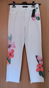 Neue weiße Marc Cain Jeanshose mit Blumen Größe 38 - Bild 1 von 3