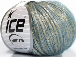 Ice Yarns Rock Star Yarn - Gold Lt Blue - Wool Medium 520191x50g/115m - Picture 1 of 3