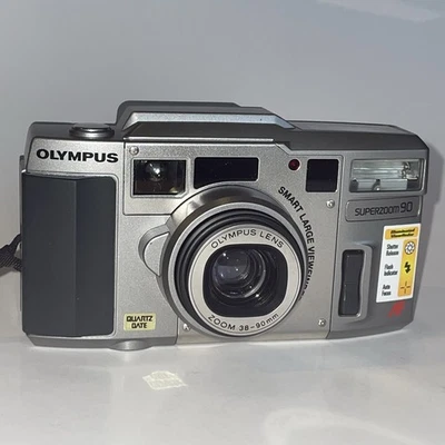 Olympus SuperZoom 90 Point And Shoot 35mm Film Camera Tested Works Vintage - Image 1 of 4