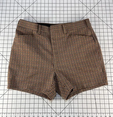 Vtg 70s Haggar Slacks plaid double knit polyester Ron Burgundy Disco Shorts Mod - Image 1 of 4