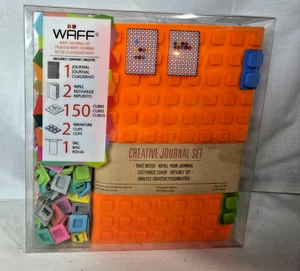 WAFF Large Personalized Art Silicone Creative Journal Notebook Orange 5.75x8.25 - Picture 1 of 11