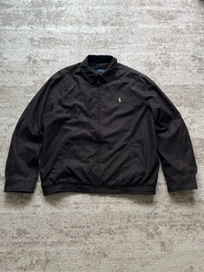 Polo Ralph Lauren Sz L Harrington Jacket Black Made in Cambodia - Picture 1 of 16