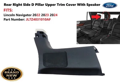 2022-2024 Lincoln Navigator Rear Right Side D Pillar Upper Trim Cover W/Speaker - Image 1 of 4