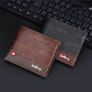 Portafoglio Uomo Bifold Porta Carte di Credito Portamonete Uomo Portafoglio Corto Blocco RFID - Foto 1 di 17