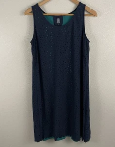 Title Nine Women's Illusion Women's L Nimblene Laser Cut Activewear Dress Blue - Picture 1 of 4