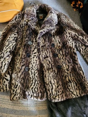 Abrigo de piel con estampado de leopardo Schott Foto 1 de 3