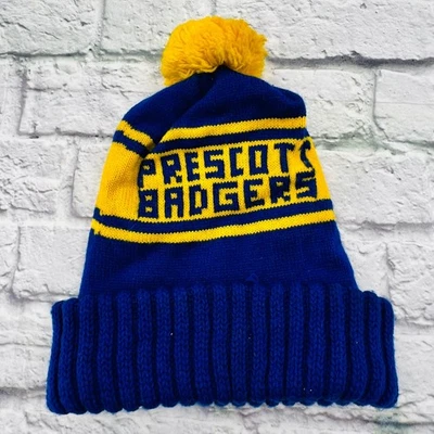 Gorro tejido Prescott Badgers Pom Pom azul amarillo adulto talla única Foto 1 de 4