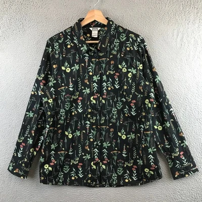 Duluth Trading Co Floral Print Button Down Shirt Womens Size L Long Sleeve - Image 1 of 4