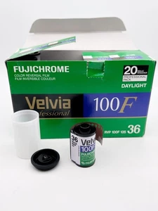 Open box FUJICHROME Velvia 100F Film, 35mm - Pack of 15 rolls. Exp 2007 - FROZEN - Picture 1 of 6