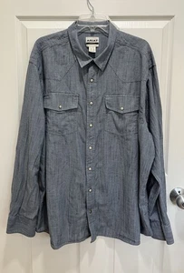 ARIAT Retro Fit Mens Size 3XL Blue Pearl Snap Cotton Shirt Lightweight - Picture 1 of 9