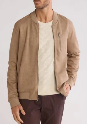 Chaqueta de bombardero Ben Sherman de gamuza sintética X-grande, caqui Foto 1 de 4