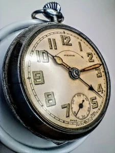 Rare Stentor Swiss Travel Watch With Alarm Runs Dependably With Beautiful Patina - Picture 1 of 10