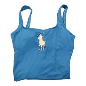 NWOT Polo Ralph Lauren Women's Blue Big Pony One-Piece Swimsuit Small - Picture 1 of 4